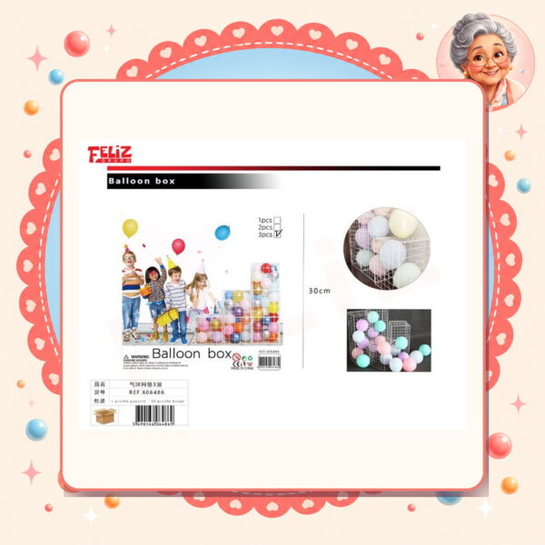 X 3pcs Balloon Box Feliz Ref. 606486