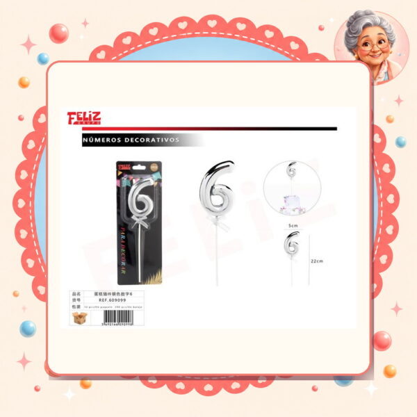 Plateados 6 Feliz Ref. 609099