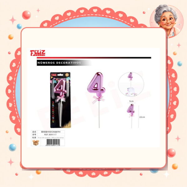 De Rojo Rosa 4 Feliz Ref. 609117