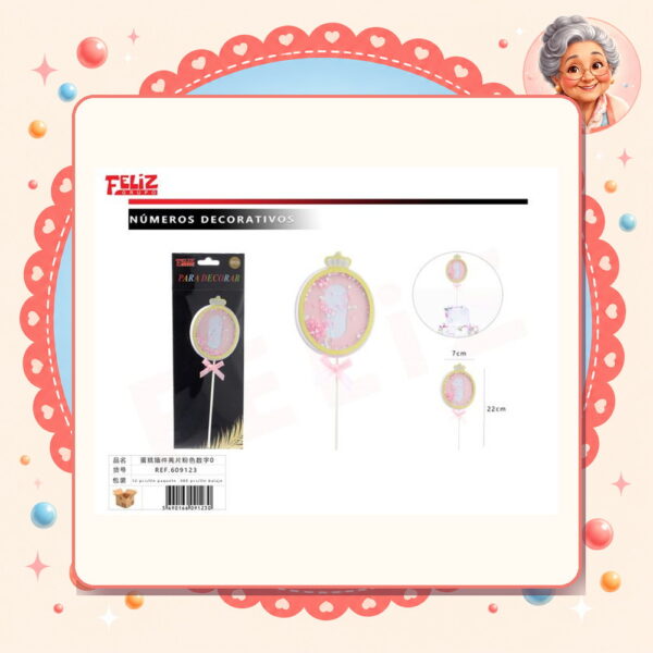 Con Lentejuelas Rosa 0 Feliz Ref. 609123
