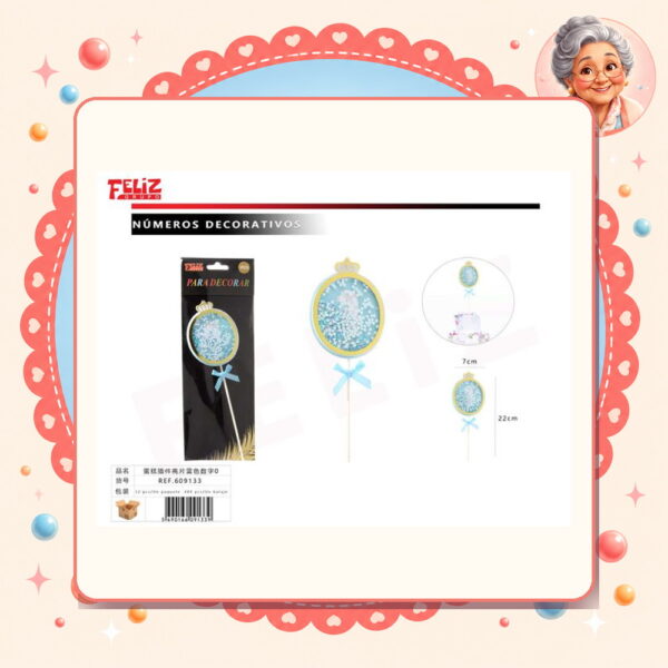 Con Lentejuelas Azul 0 Feliz Ref. 609133