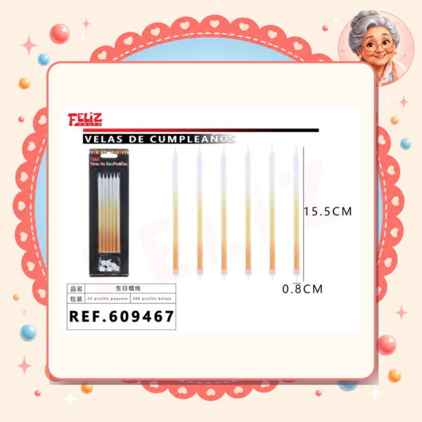 Cumpleanos Naranja 6pcs Feliz Ref. 609467