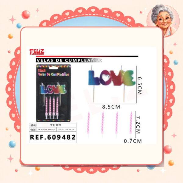 la-icha-03196 Cumpleanos Love 4pcs Feliz Ref. 609482