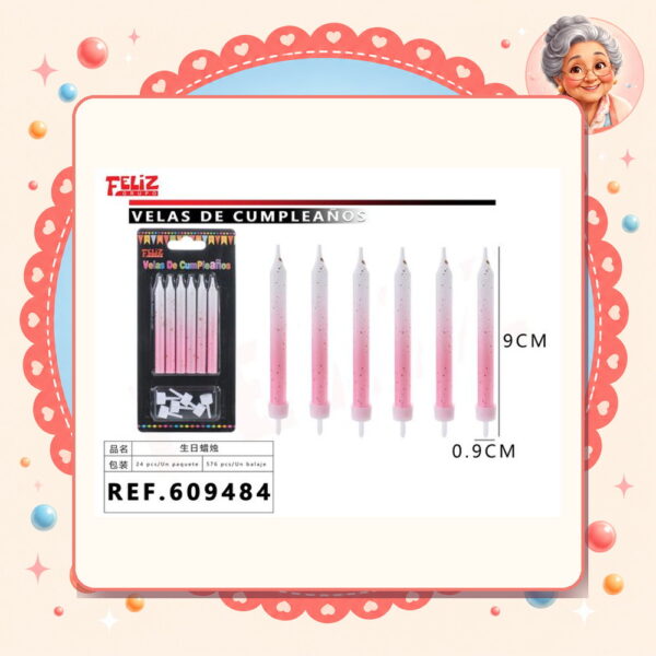 Cumpleanos Rosado 6pcs Feliz Ref. 609484