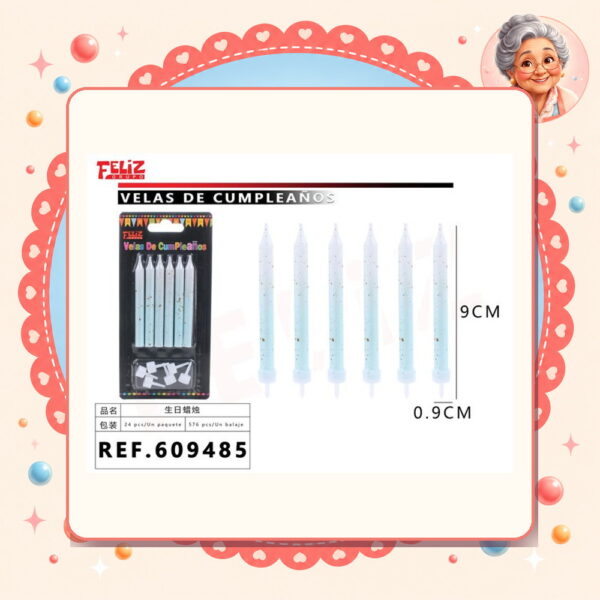 Cumpleanos Azul 6pcs Feliz Ref. 609485