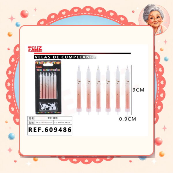 Cumpleanos Naranja 6pcs Feliz Ref. 609486