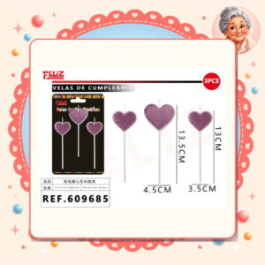 la-icha-03247 X 3.5cm 3pcs Velas de Cumpleanos Feliz Ref. 609685