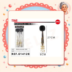 X 6cm 2pcs Bubuzelas Cumpleanos Plateado Feliz Ref. 614128