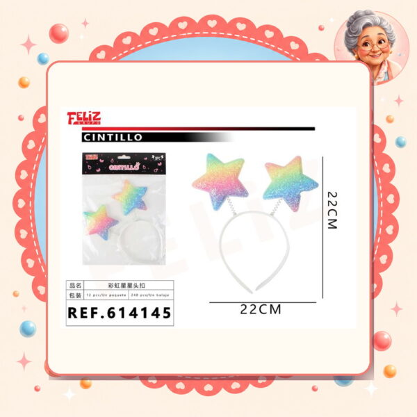 X 22cm Cintillo Estrella Feliz Ref. 614145