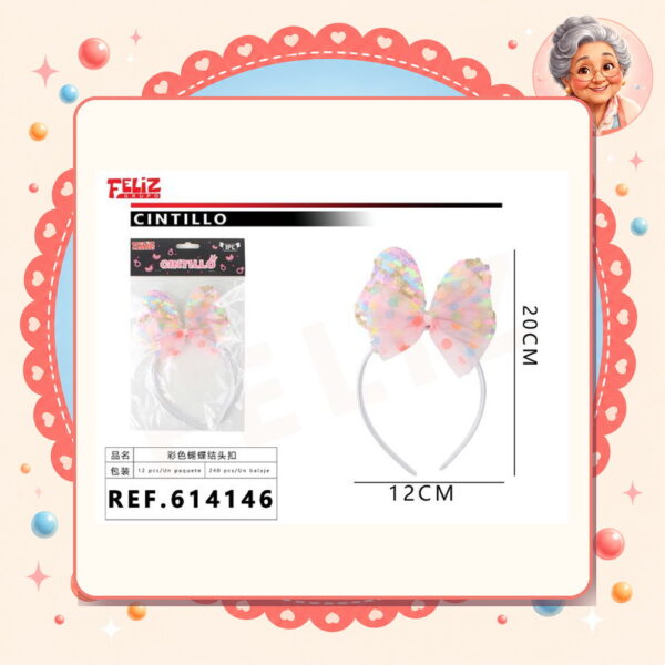 la-icha-03521 X 12cm Cintillo Lazo Feliz Ref. 614146