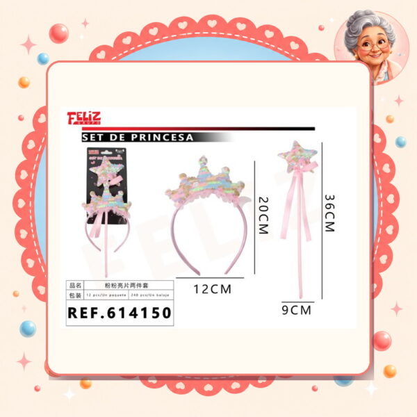X 12cm Set de Hada Cintillo+varita Feliz Ref. 614150