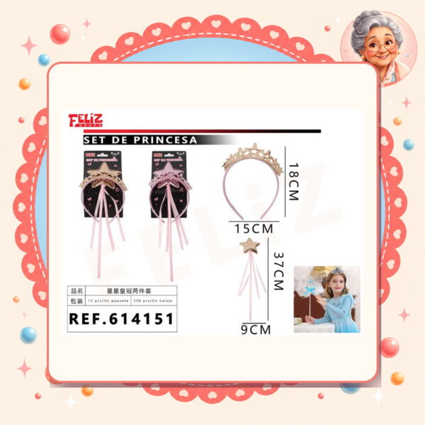 X 15cm Set de Hada Cintillo+varita Feliz Ref. 614151