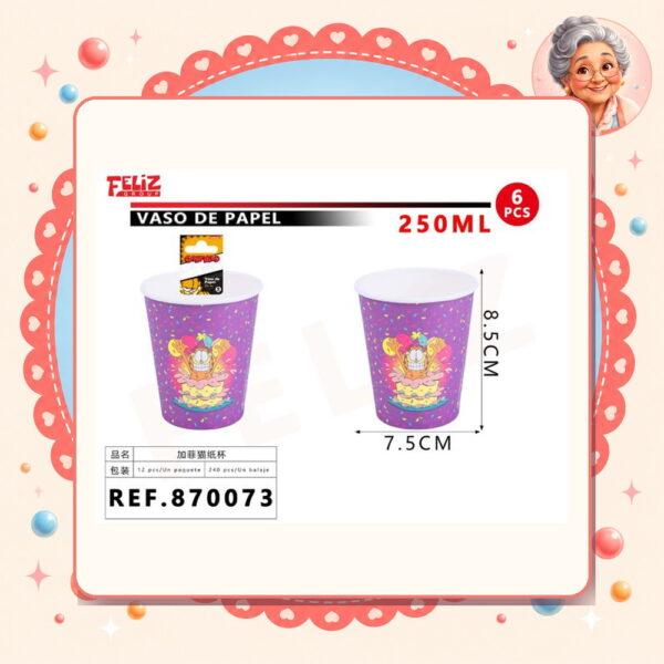 la-icha-03574 De Papel/garfield 6pcs Feliz Ref. 870073