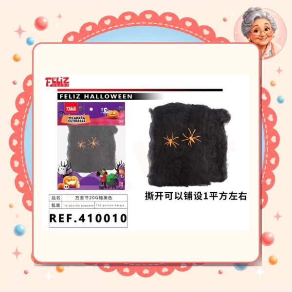 la-icha-03668 Negro para Halloween Feliz Ref. 410010
