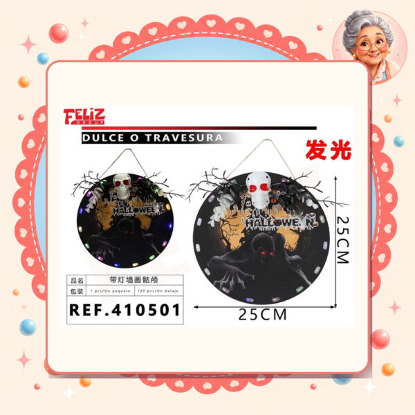 la-icha-03683 De Pared con Luz Halloween Feliz Ref. 410501