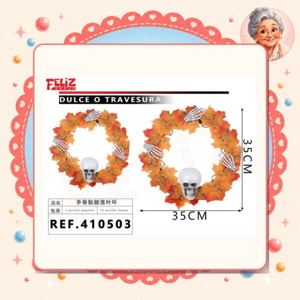Esqueleto Hojas Halloween Feliz Ref. 410503