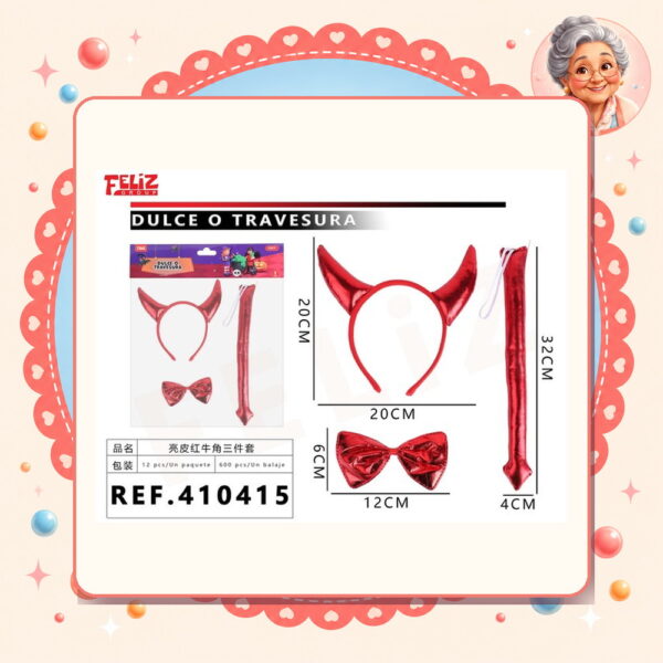 Diablita para Halloween 3pcs Feliz Ref. 410415
