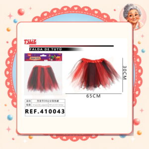 la-icha-03729 X 65cm Rojo/falda Tutu de Halloween Feliz Ref. 410043