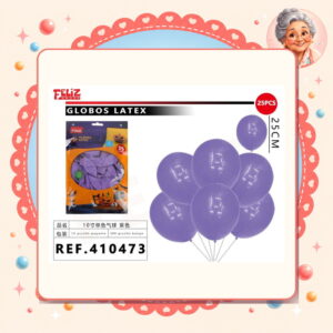 la-icha-03779 Globos Latex Morado Feliz Ref. 410473