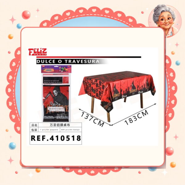 X 183cm Mantel Metalico Halloween Feliz Ref. 410518