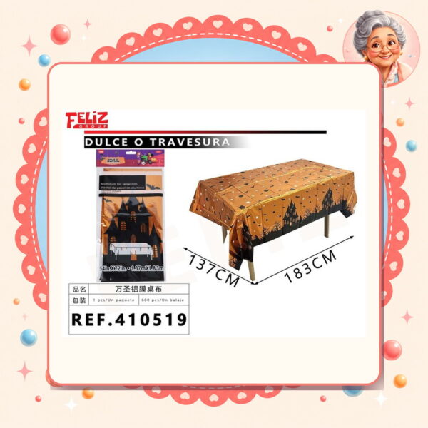 X 183cm Mantel Metalico Halloween Feliz Ref. 410519