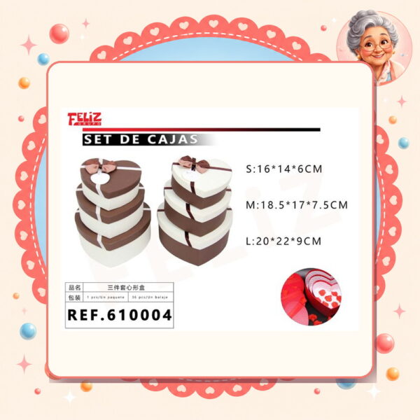 Cajas Corazon Marron Feliz Ref. 610004