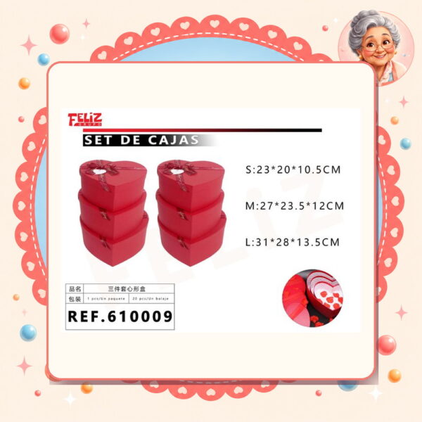 Cajas Corazon Rojo Feliz Ref. 610009