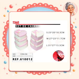 la-icha-03909 Cajas de Corazon Rosa Feliz Ref. 610012