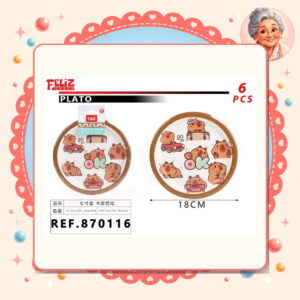 la-icha-03944 Platos de Carton Kapybara Feliz Ref. 870116
