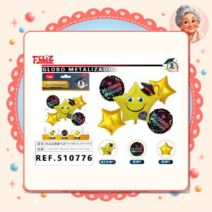 la-icha-03964 De Globos Metal Graduado Estrella Feliz Ref. 510776