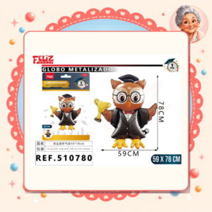 la-icha-03968 X 78cm Globo Metal Graduado Buho Feliz Ref. 510780