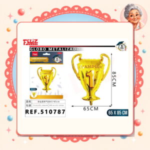 la-icha-03972 X 85cm Globo Metal Graduado Champion Feliz Ref. 510787