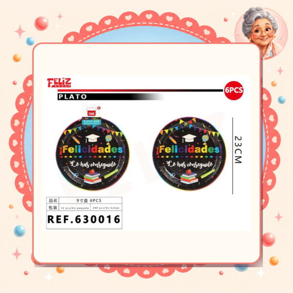 la-icha-03980 Platos Cumpelanos Feliz Ref. 630016