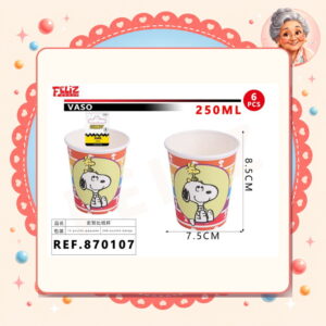 la-icha-04013 De Papel/snoopy 6pcs Feliz Ref. 870107