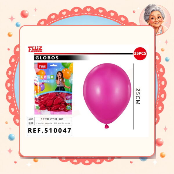 Globos Burdeos Feliz Ref. 510047