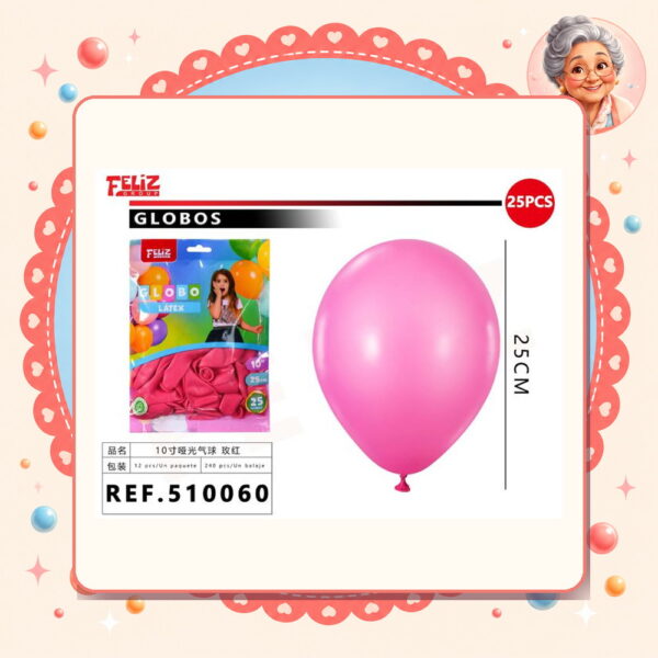 la-icha-04112 Globos Fucsia Feliz Ref. 510060