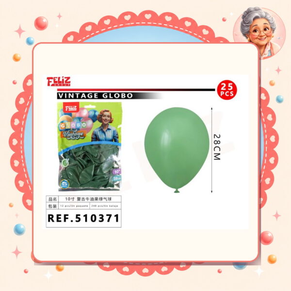 10pul. 25pcs Globos Vintage Feliz Ref. 510371