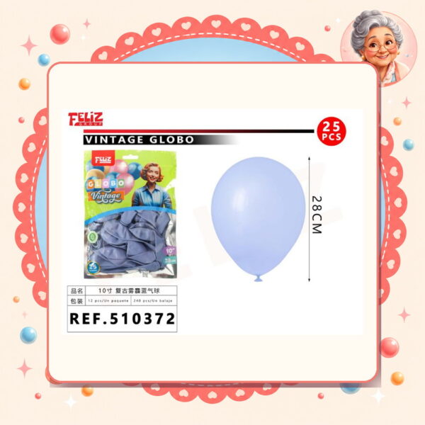 10pul. 25pcs Globos Vintage Feliz Ref. 510372
