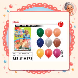 la-icha-04131 10pul. 25pcs Globos Multicolores Vintage Feliz Ref. 510373