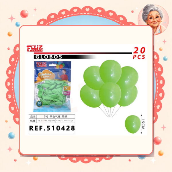 Globos Verde Claro Feliz Ref. 510428