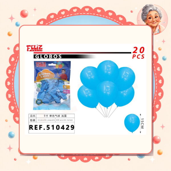 Globos Azul Claro Feliz Ref. 510429