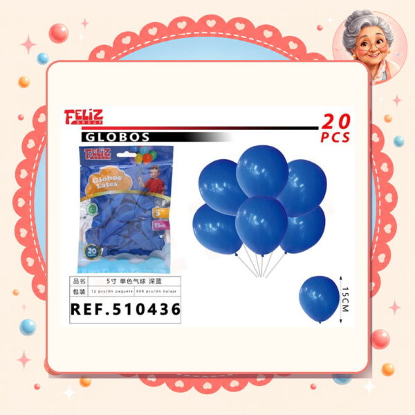 Globos Azul Oscuro Feliz Ref. 510436