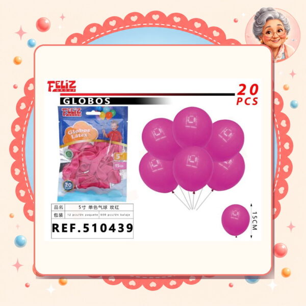 la-icha-04143 Globos Fucsia Feliz Ref. 510439