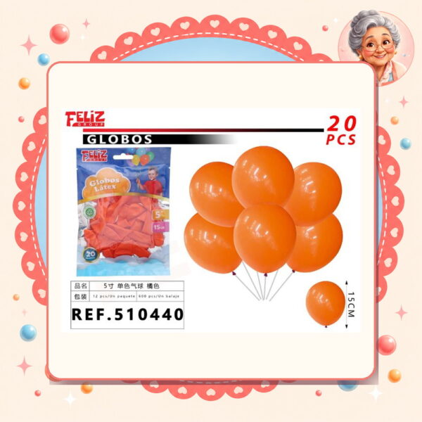Globos Naranjo Feliz Ref. 510440