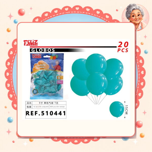 Globos Celeste Cian Feliz Ref. 510441