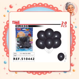 la-icha-04146 Globos Negro Feliz Ref. 510442