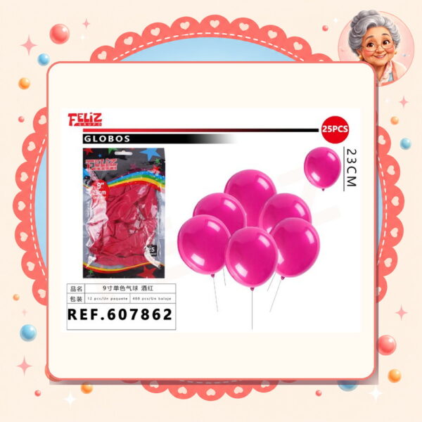 Globos Burdeo Feliz Ref. 607862