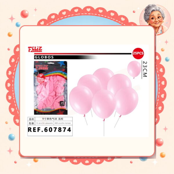 Globos Rosado Claro Feliz Ref. 607874