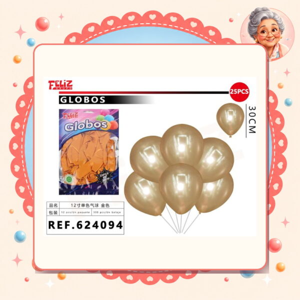 la-icha-04183 Globos Dorado Feliz Ref. 624094