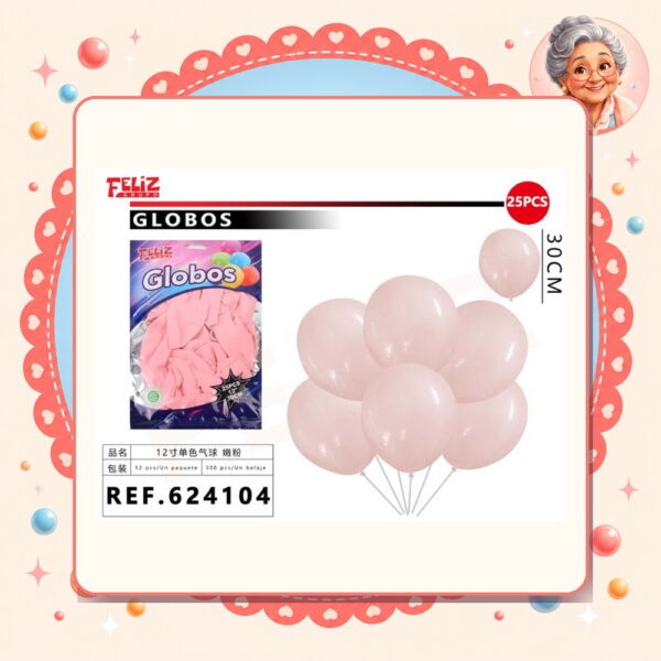 la-icha-04191 Globos Rosado Tierno Feliz Ref. 624104